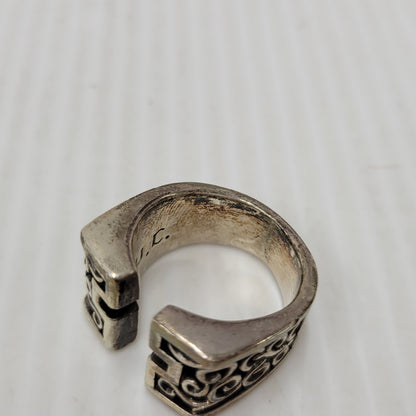 【現状渡し品】【メンズ/レディース】 USED SILVER RING シルバーリング W.C.刻印 925 カットクロスリング リング 指輪 アクセサリー 192-250716-km-07-izu カラー：シルバー 万代Net店
