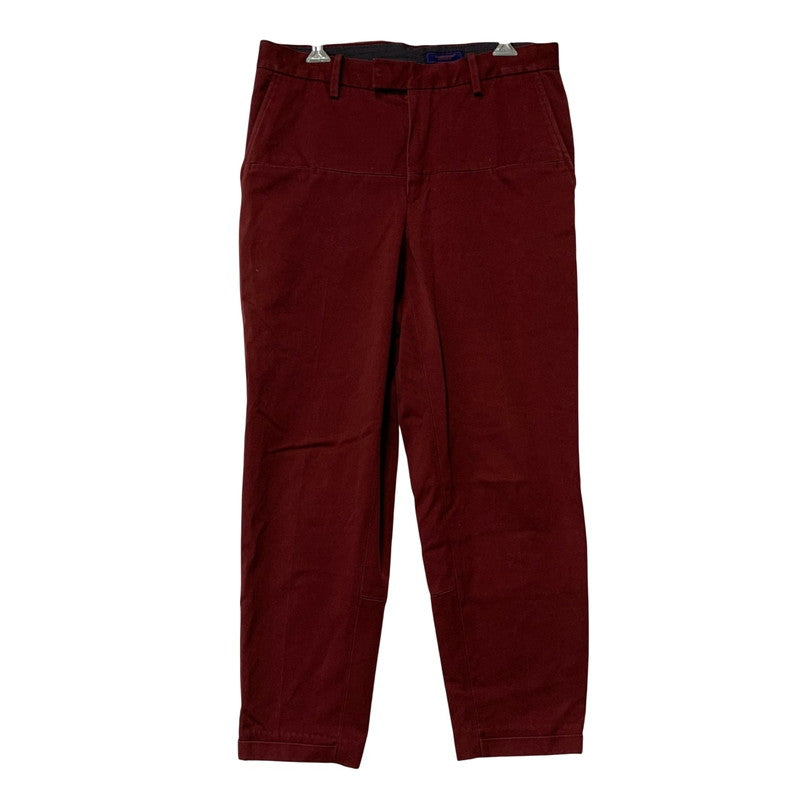 【中古品】【メンズ】 UCQ4516-1 DOUBLE FRONT CROPPED SLACKS ダブル フロント クロップド スラックス パンツ 151-250716-rk-11-izu サイズ：2 カラー：ボルドー 万代Net店
