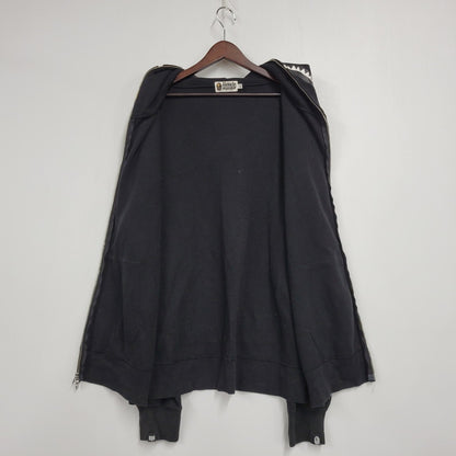 【中古品】【メンズ】 A BATHING APE アベイシングエイプ × BOUNTY HUNTER バウンティーハンター SHARK FULL ZIP HOODIE 001ZPD231921X シャーク フルジップ フーディー パーカー 長袖 トップス 142-250713-as-06-izu サイズ：XL カラー：ブラック 万代Net店