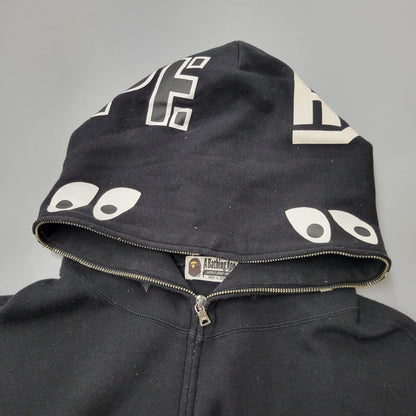 【中古品】【メンズ】 A BATHING APE アベイシングエイプ × BOUNTY HUNTER バウンティーハンター SHARK FULL ZIP HOODIE 001ZPD231921X シャーク フルジップ フーディー パーカー 長袖 トップス 142-250713-as-06-izu サイズ：XL カラー：ブラック 万代Net店