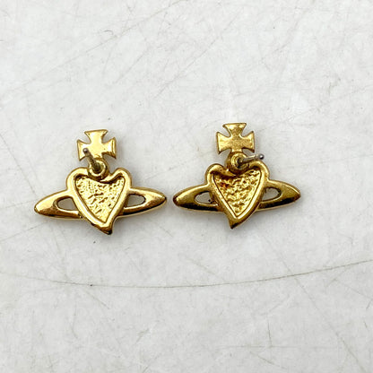【中古品】【レディース】 Vivienne Westwood ヴィヴィアンウエストウッド 両耳用 HEART ORB PIERCE ハートオーブピアス アクセサリー 小物 192-250718-ma-04-izu カラー：BLACK/GOLD 万代Net店