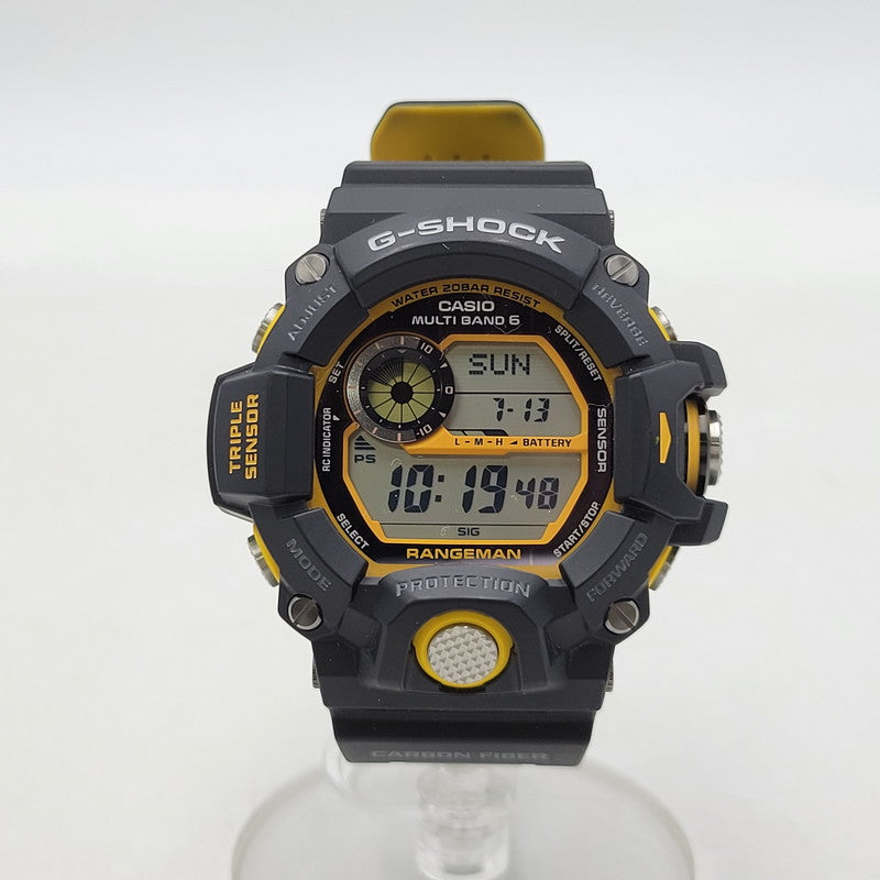 【中古品】【メンズ/レディース】 G-SHOCK ジーショック MASTER OF G-LAND RANGEMAN GW-9400YJ マスターオブGランド レンジマン デジタル 腕時計 196-250713-as-03-izu サイズ：55.2 × 53.5 × 18.2 mm カラー：ブラック×イエロー 万代Net店