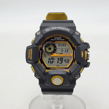 【中古品】【メンズ/レディース】 G-SHOCK ジーショック MASTER OF G-LAND RANGEMAN GW-9400YJ マスターオブGランド レンジマン デジタル 腕時計 196-250713-as-03-izu サイズ：55.2 × 53.5 × 18.2 mm カラー：ブラック×イエロー 万代Net店