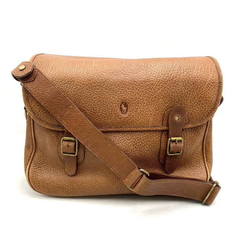 【中古品】【メンズ/レディース】 OLD RALPH LAUREN オールド ラルフローレン LEATHER SHOULDER BAG レザー ショルダーバッグ カバン 鞄 188-250714-as-24-izu カラー：ブラウン 万代Net店
