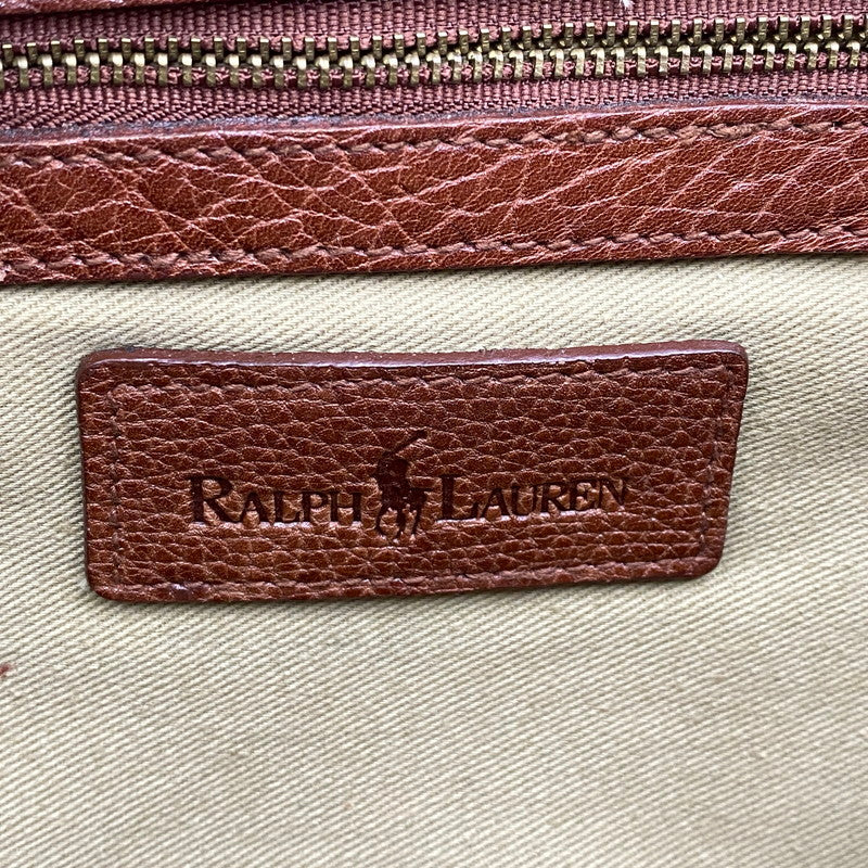 【中古品】【メンズ/レディース】 OLD RALPH LAUREN オールド ラルフローレン LEATHER SHOULDER BAG レザー ショルダーバッグ カバン 鞄 188-250714-as-24-izu カラー：ブラウン 万代Net店