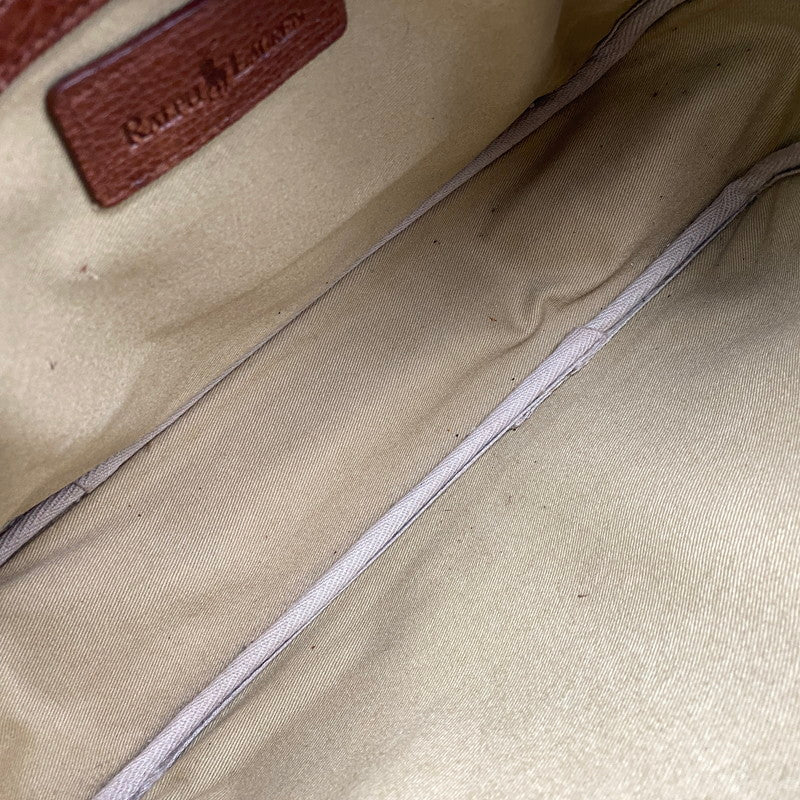【中古品】【メンズ/レディース】 OLD RALPH LAUREN オールド ラルフローレン LEATHER SHOULDER BAG レザー ショルダーバッグ カバン 鞄 188-250714-as-24-izu カラー：ブラウン 万代Net店