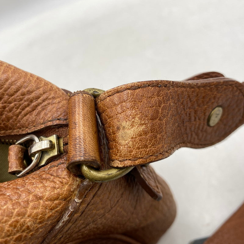 【中古品】【メンズ/レディース】 OLD RALPH LAUREN オールド ラルフローレン LEATHER SHOULDER BAG レザー ショルダーバッグ カバン 鞄 188-250714-as-24-izu カラー：ブラウン 万代Net店