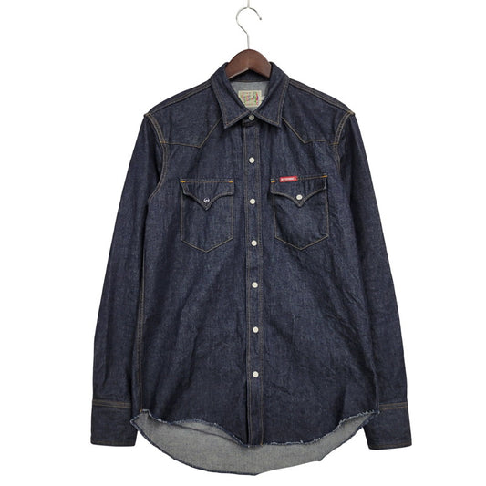 【中古美品】【メンズ】 HYSTERIC GLAMOUR ヒステリックグラマー WESTERN DENIM SHIRT 02243AH51 ウエスタンデニムシャツ HYSTERIC刺繍 長袖 トップス 140-250715-as-02-izu サイズ：M カラー：インディゴ 万代Net店