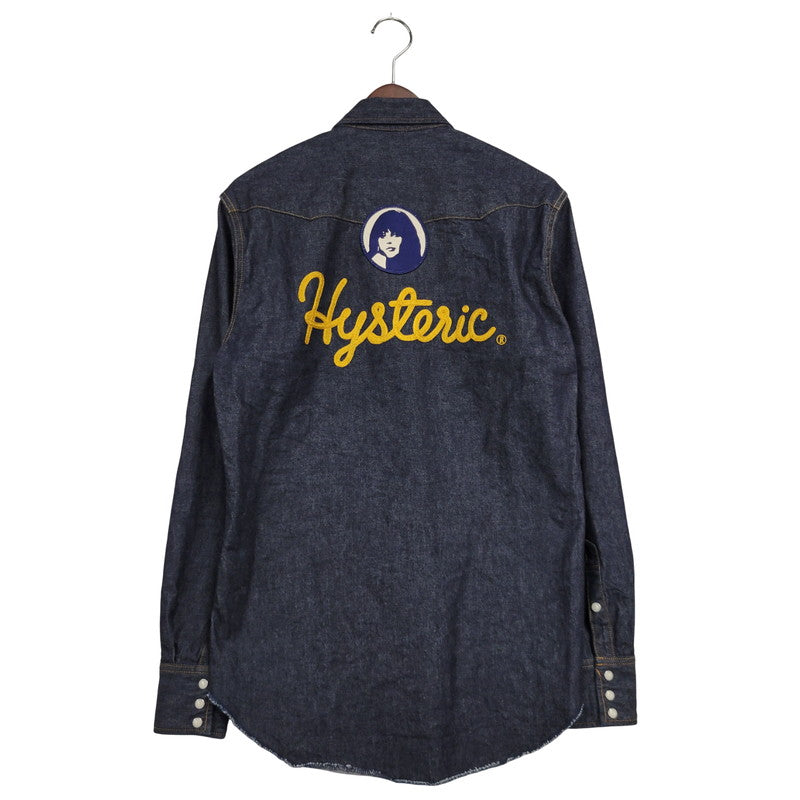 【中古美品】【メンズ】 HYSTERIC GLAMOUR ヒステリックグラマー WESTERN DENIM SHIRT 02243AH51 ウエスタンデニムシャツ HYSTERIC刺繍 長袖 トップス 140-250715-as-02-izu サイズ：M カラー：インディゴ 万代Net店