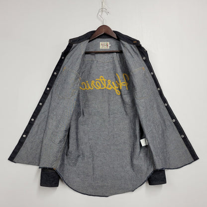 【中古美品】【メンズ】 HYSTERIC GLAMOUR ヒステリックグラマー WESTERN DENIM SHIRT 02243AH51 ウエスタンデニムシャツ HYSTERIC刺繍 長袖 トップス 140-250715-as-02-izu サイズ：M カラー：インディゴ 万代Net店
