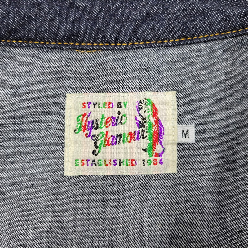 【中古美品】【メンズ】 HYSTERIC GLAMOUR ヒステリックグラマー WESTERN DENIM SHIRT 02243AH51 ウエスタンデニムシャツ HYSTERIC刺繍 長袖 トップス 140-250715-as-02-izu サイズ：M カラー：インディゴ 万代Net店