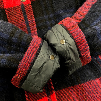 【中古品】【メンズ】 WOOLRICH ウールリッチ 1650-113 80S WOOL CHECK HOODED COAT 80年代 ウールチェックフーデッドコート アウター 長袖 146-250717-ma-03-izu サイズ：M カラー：赤系マルチ 万代Net店