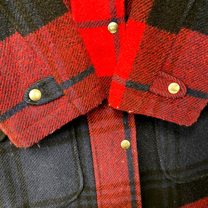 【中古品】【メンズ】 WOOLRICH ウールリッチ 1650-113 80S WOOL CHECK HOODED COAT 80年代 ウールチェックフーデッドコート アウター 長袖 146-250717-ma-03-izu サイズ：M カラー：赤系マルチ 万代Net店