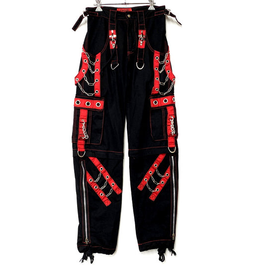 【中古品】【メンズ】 TRIPP NYC トリップニューヨークシティ 中国製 2WAY BONDAGE PANTS ツーウェイボンデージパンツ ズボン ボトムス 157-250717-ma-02-izu サイズ：XXS カラー：BLACK/RED 万代Net店