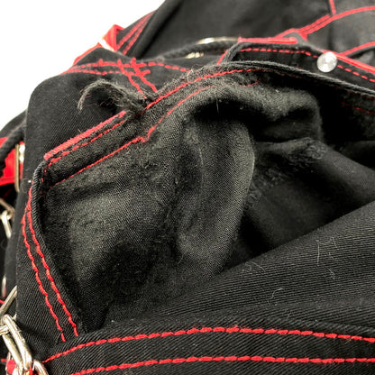 【中古品】【メンズ】 TRIPP NYC トリップニューヨークシティ 中国製 2WAY BONDAGE PANTS ツーウェイボンデージパンツ ズボン ボトムス 157-250717-ma-02-izu サイズ：XXS カラー：BLACK/RED 万代Net店
