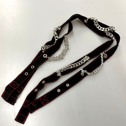 【中古品】【メンズ】 TRIPP NYC トリップニューヨークシティ 中国製 2WAY BONDAGE PANTS ツーウェイボンデージパンツ ズボン ボトムス 157-250717-ma-02-izu サイズ：XXS カラー：BLACK/RED 万代Net店