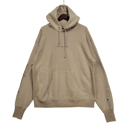 【中古品】【メンズ】 Champion チャンピオン REVERSE WEAVE HOODED SWEATSHIRT C8-Q130 リバースウィーブ フーデッド スウェットシャツ 青単色タグ パーカー 長袖 トップス 148-250719-as-16-izu サイズ：M カラー：ベージュ系 万代Net店