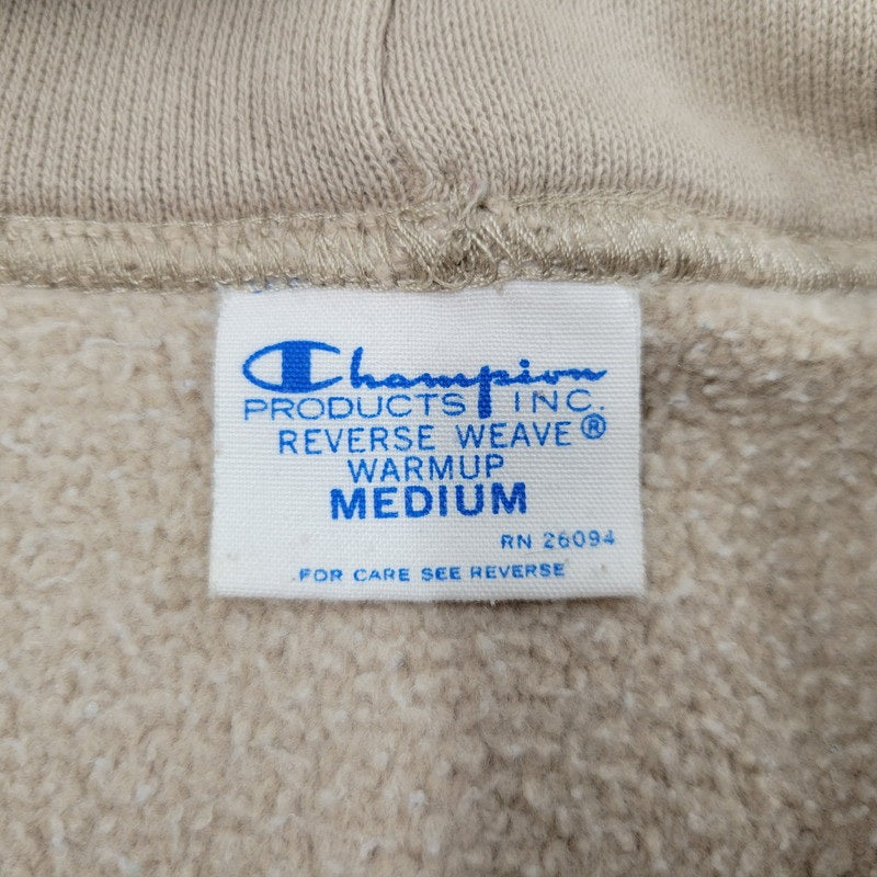 【中古品】【メンズ】 Champion チャンピオン REVERSE WEAVE HOODED SWEATSHIRT C8-Q130 リバースウィーブ フーデッド スウェットシャツ 青単色タグ パーカー 長袖 トップス 148-250719-as-16-izu サイズ：M カラー：ベージュ系 万代Net店