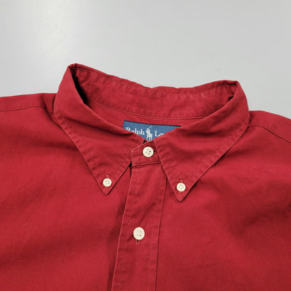 【中古品】【メンズ】 RALPH LAUREN ラルフローレン CLASSIC FIT LS BD SHIRT クラシックフィット ロングスリーブ ボタンダウン シャツ 長袖 トップス 146-250719-as-15-izu サイズ：XXL カラー：レッド 万代Net店