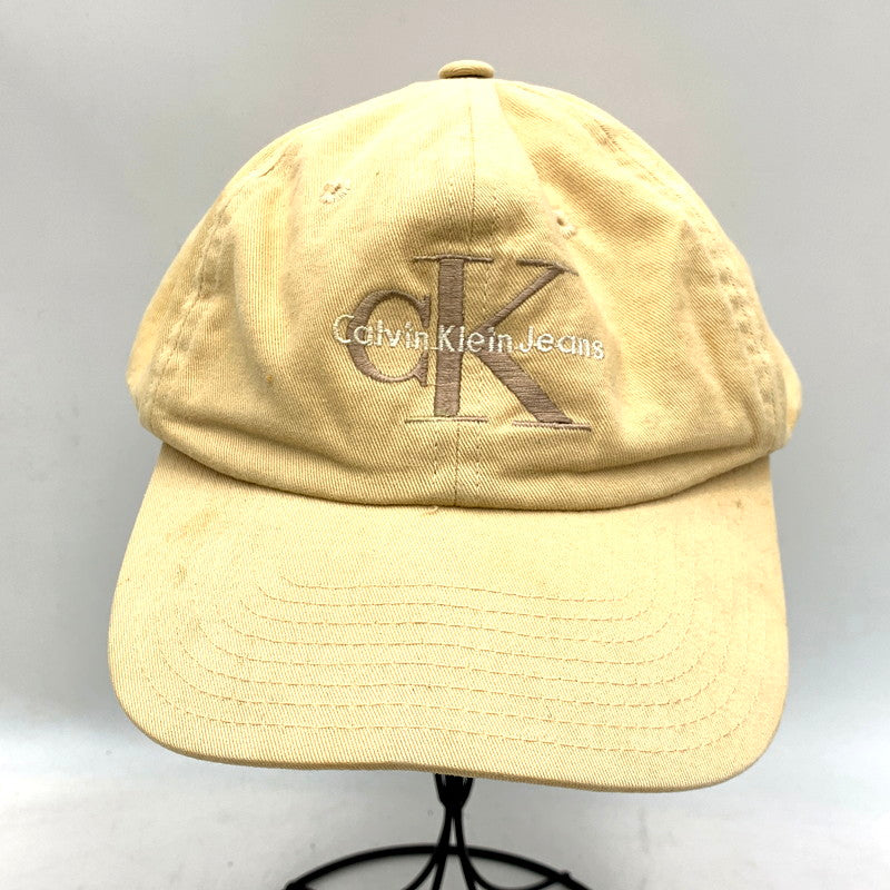 【中古品】【メンズ/レディース】 Calvin klein Jeans カルバンクラインジーンズ USA製 SNAP BACK COTTON CAP BEIGE スナップ バック コットン キャップ 帽子 185-250720-km-09-izu サイズ：F カラー：ベージュ 万代Net店