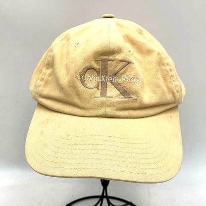 【中古品】【メンズ/レディース】 Calvin klein Jeans カルバンクラインジーンズ USA製 SNAP BACK COTTON CAP BEIGE スナップ バック コットン キャップ 帽子 185-250720-km-09-izu サイズ：F カラー：ベージュ 万代Net店