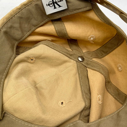 【中古品】【メンズ/レディース】 Calvin klein Jeans カルバンクラインジーンズ USA製 SNAP BACK COTTON CAP BEIGE スナップ バック コットン キャップ 帽子 185-250720-km-09-izu サイズ：F カラー：ベージュ 万代Net店