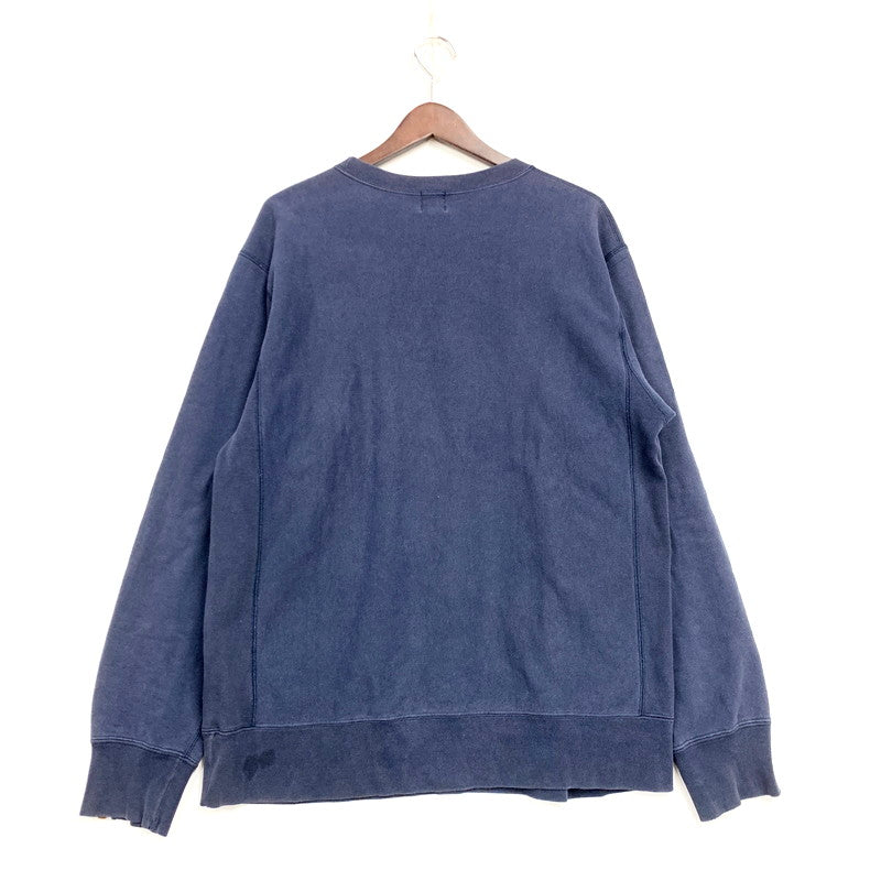 【現状渡し品】【メンズ】 FRONT PRINT SWEATSHIRT フロント プリント スウェットシャツ トレーナー 長袖 トップス 142-250719-as-20-izu サイズ：M カラー：ネイビー 万代Net店