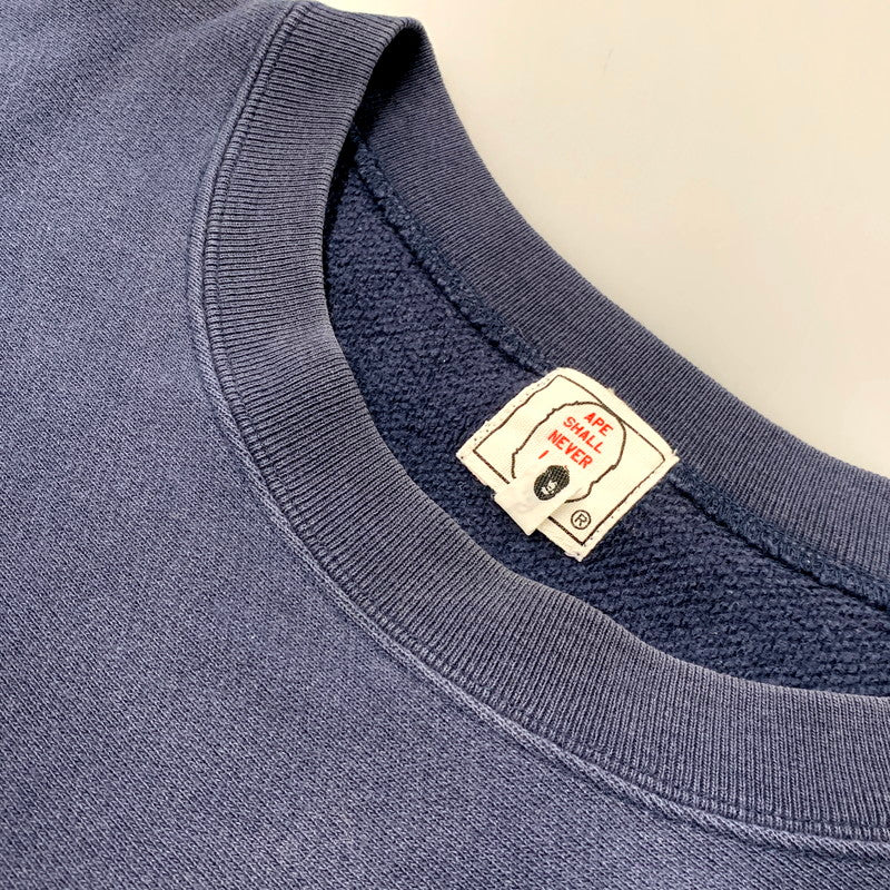 【現状渡し品】【メンズ】 FRONT PRINT SWEATSHIRT フロント プリント スウェットシャツ トレーナー 長袖 トップス 142-250719-as-20-izu サイズ：M カラー：ネイビー 万代Net店