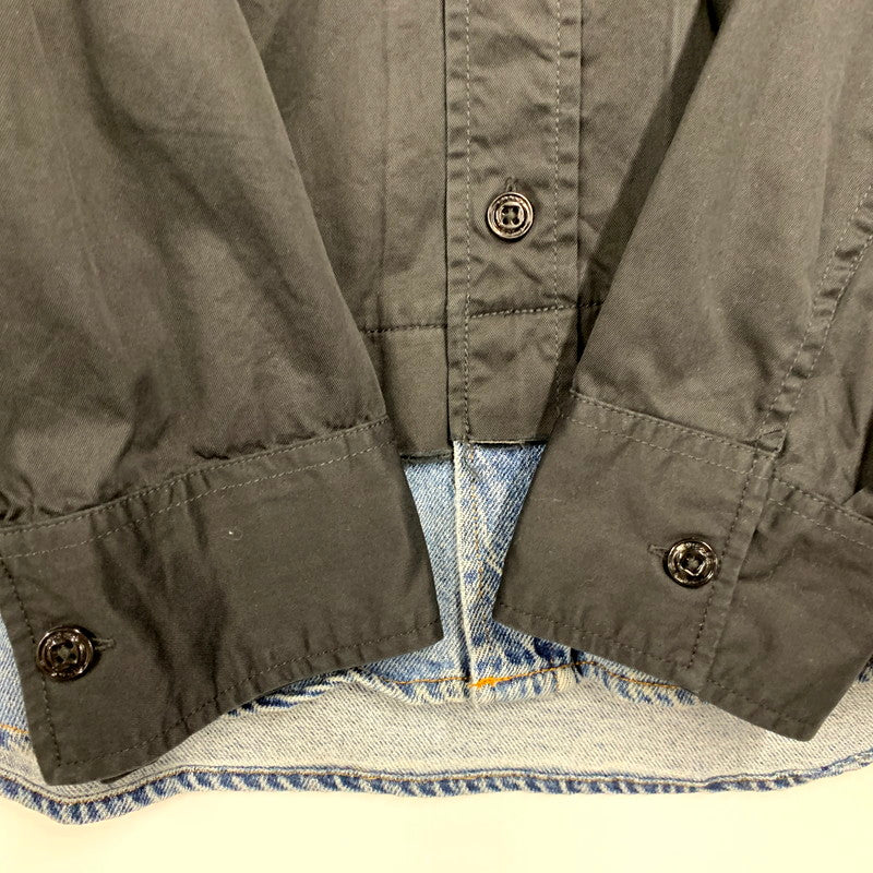 【中古品】【メンズ】 S-DUSTIN LS DOCKING SHIRT A00094 ロングスリーブ ドッキング シャツ 長袖 トップス 141-250719-as-27-izu サイズ：S カラー：ブラック×インディゴ 万代Net店
