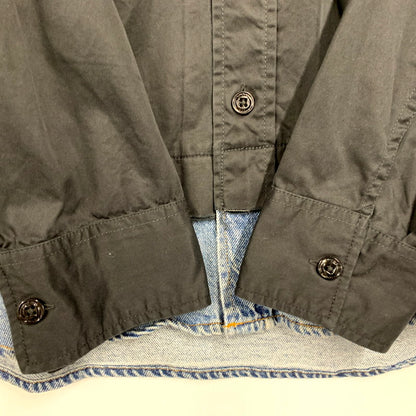 【中古品】【メンズ】 S-DUSTIN LS DOCKING SHIRT A00094 ロングスリーブ ドッキング シャツ 長袖 トップス 141-250719-as-27-izu サイズ：S カラー：ブラック×インディゴ 万代Net店
