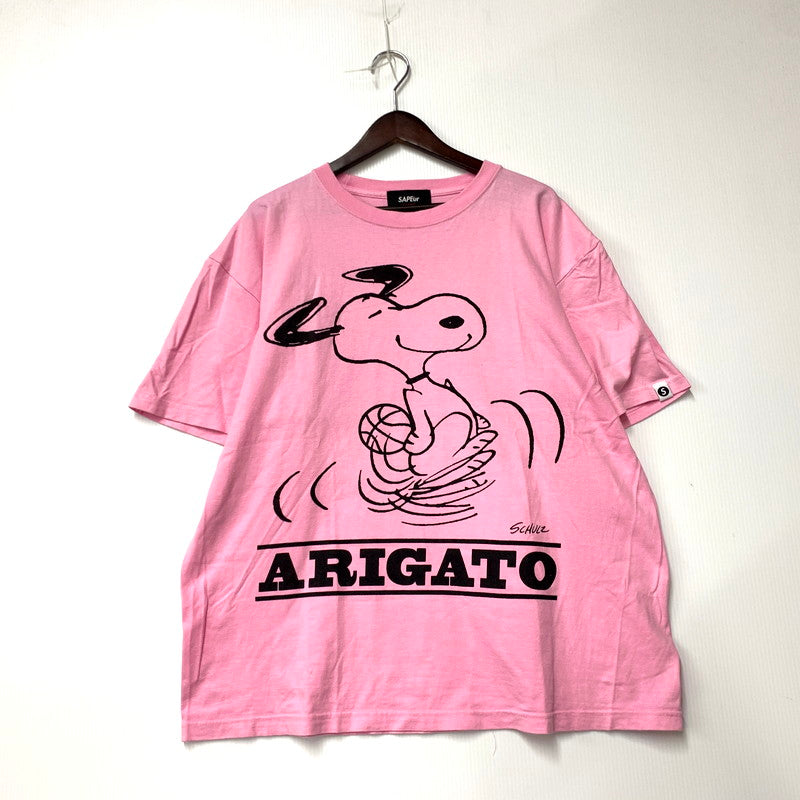 【中古品】【メンズ】 SAPEUR サプール VINTAGE ウィンテージ SNOOPY SS TEE スヌーピー Tシャツ 半袖 トップス 142-250721-rk-15-izu サイズ：XL カラー：ピンク 万代Net店
