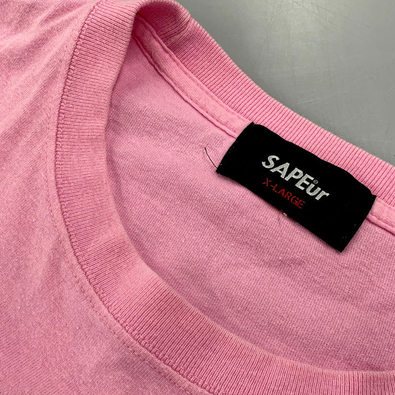 【中古品】【メンズ】 SAPEUR サプール VINTAGE ウィンテージ SNOOPY SS TEE スヌーピー Tシャツ 半袖 トップス 142-250721-rk-15-izu サイズ：XL カラー：ピンク 万代Net店