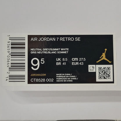 【中古美品】【メンズ】 NIKE ナイキ AIR JORDAN 7 RETRO SE CT8528-002 エア ジョーダン 7 レトロ SE スニーカー シューズ 靴 160-250721-as-04-izu サイズ：27.5cm カラー：NEUTRAL GREY/SUMMIT WHITE 万代Net店