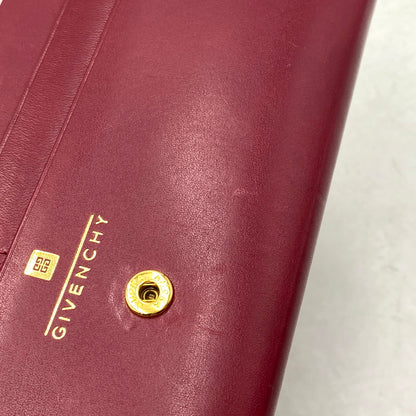 【中古品】【レディース】 GIVENCHY ジバンシィ EMBOSS LONG WALLET エンボス ロング ウォレット 財布 長財布 181-250723-ya-05-izu カラー：WINE RED 万代Net店