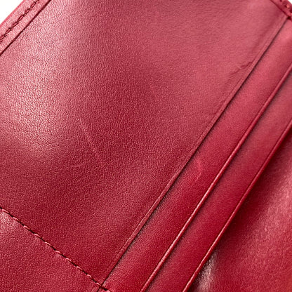 【中古品】【レディース】 GIVENCHY ジバンシィ EMBOSS LONG WALLET エンボス ロング ウォレット 財布 長財布 181-250723-ya-05-izu カラー：WINE RED 万代Net店