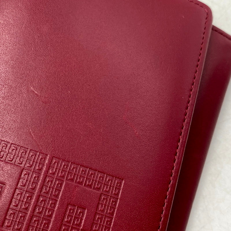 【中古品】【レディース】 GIVENCHY ジバンシィ EMBOSS LONG WALLET エンボス ロング ウォレット 財布 長財布 181-250723-ya-05-izu カラー：WINE RED 万代Net店