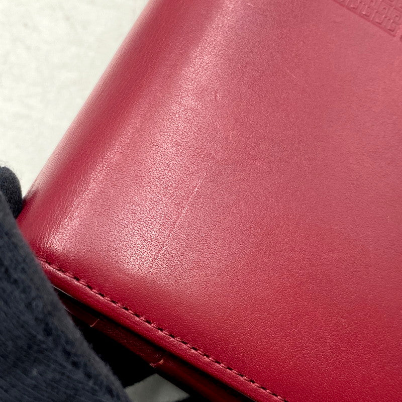 【中古品】【レディース】 GIVENCHY ジバンシィ EMBOSS LONG WALLET エンボス ロング ウォレット 財布 長財布 181-250723-ya-05-izu カラー：WINE RED 万代Net店