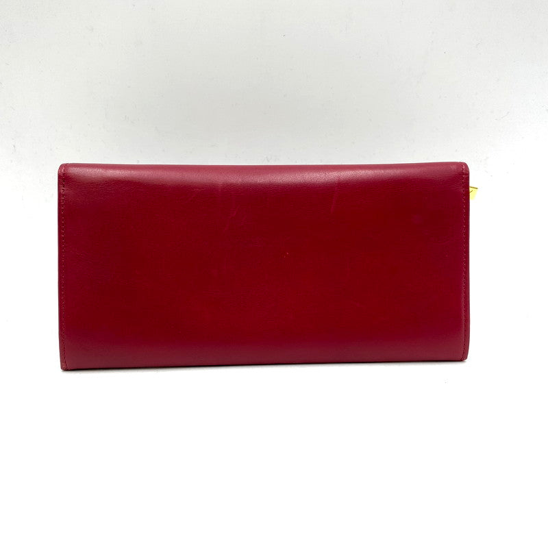 【中古品】【レディース】 GIVENCHY ジバンシィ EMBOSS LONG WALLET エンボス ロング ウォレット 財布 長財布 181-250723-ya-05-izu カラー：WINE RED 万代Net店