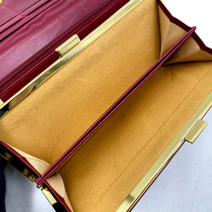 【中古品】【レディース】 GIVENCHY ジバンシィ EMBOSS LONG WALLET エンボス ロング ウォレット 財布 長財布 181-250723-ya-05-izu カラー：WINE RED 万代Net店