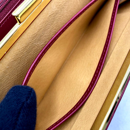 【中古品】【レディース】 GIVENCHY ジバンシィ EMBOSS LONG WALLET エンボス ロング ウォレット 財布 長財布 181-250723-ya-05-izu カラー：WINE RED 万代Net店