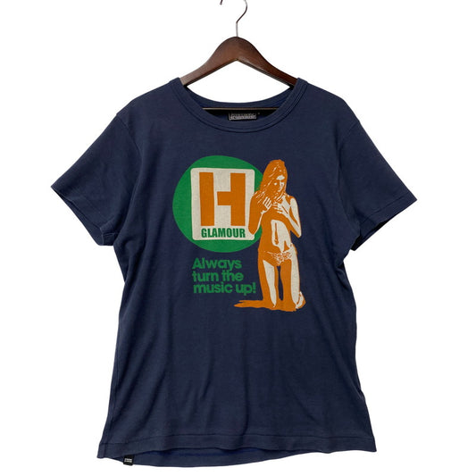 【中古品】【メンズ】 HYSTERIC GLAMOUR ヒステリックグラマー H HOURS T-SHIRT 02251CT14 Tシャツ 半袖 トップス 140-250723-as-01-izu サイズ：M カラー：ネイビー 万代Net店