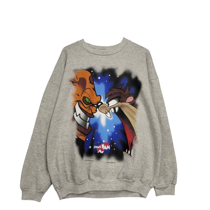 【中古品】【メンズ】 SPACE JAM スペース ジャム カナダ製 c1996 MOVIE SWEATSHIRT ムービー スウェット トップス 長袖 146-250721-rk-06-izu サイズ：不明 カラー：グレー 万代Net店