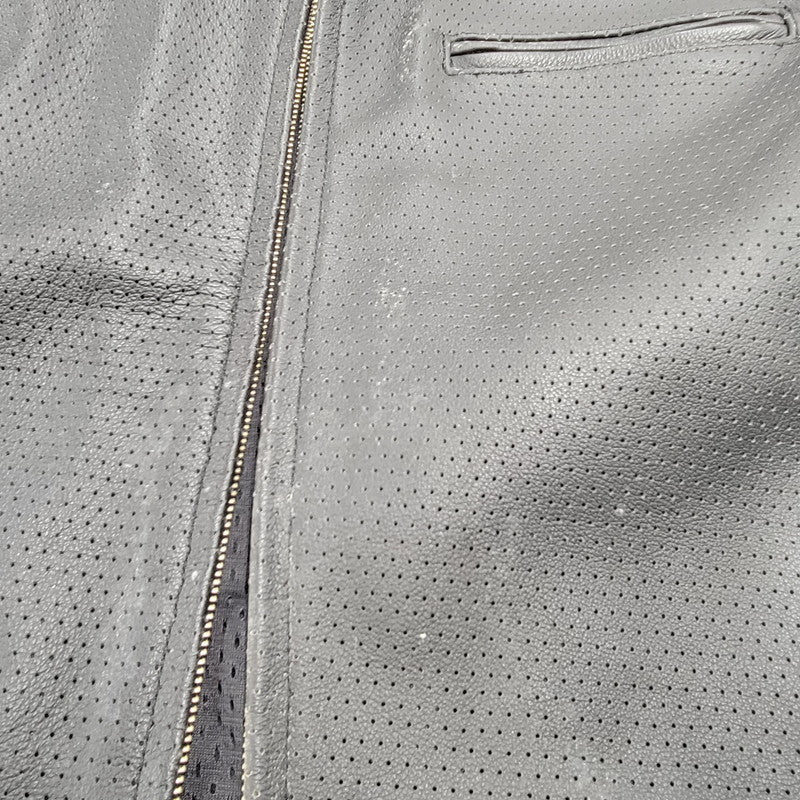 【現状渡し品】【メンズ】 NANKAI ナンカイ MESH COW LEATHER ZIP UP SS JACKET メッシュ カウ レザー ジップ アップ ジャケット 145-250724-rk-05-izu サイズ：XL カラー：ブラック 万代Net店