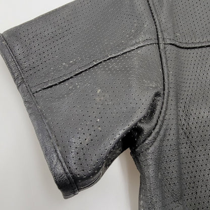 【現状渡し品】【メンズ】 NANKAI ナンカイ MESH COW LEATHER ZIP UP SS JACKET メッシュ カウ レザー ジップ アップ ジャケット 145-250724-rk-05-izu サイズ：XL カラー：ブラック 万代Net店