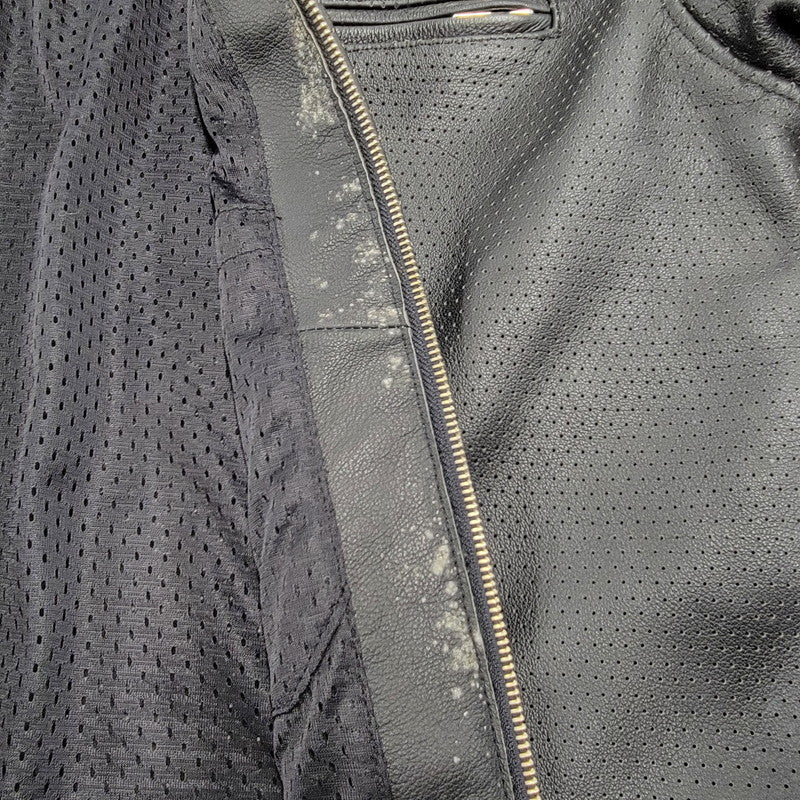 【現状渡し品】【メンズ】 NANKAI ナンカイ MESH COW LEATHER ZIP UP SS JACKET メッシュ カウ レザー ジップ アップ ジャケット 145-250724-rk-05-izu サイズ：XL カラー：ブラック 万代Net店