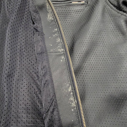 【現状渡し品】【メンズ】 NANKAI ナンカイ MESH COW LEATHER ZIP UP SS JACKET メッシュ カウ レザー ジップ アップ ジャケット 145-250724-rk-05-izu サイズ：XL カラー：ブラック 万代Net店