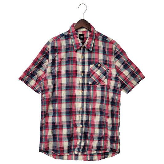 【中古品】【メンズ】 STUSSY ステューシー CHECK SS SHIRT チェック シャツ 半袖 コットン トップス 142-250724-rk-08-izu サイズ：L カラー：マルチ 万代Net店