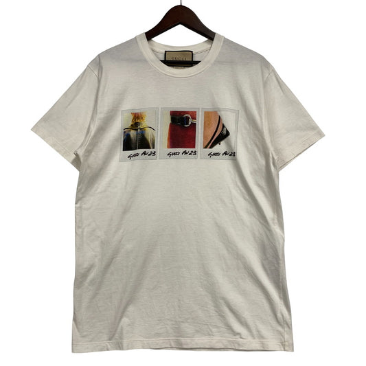 【中古品】【メンズ】 GUCCI グッチ 国内正規 ITEM GRAPHICS SS TEE グラフィック Tシャツ 半袖 トップス 141-250722-rk-24-izu サイズ：S カラー：ホワイト 万代Net店