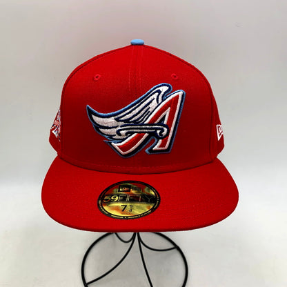 【中古美品】【メンズ/レディース】 NEW ERA ニューエラ 50TH ANNIVERSARY LOS ANGELES ANAHEIM 1961-2011 BB CAP 50周年アニバーサリー ロサンゼルス アナハイム ベースボールキャップ 帽子 服飾雑貨 185-250725-ma-12-izu サイズ：60.6cm カラー：レッド 万代Net店