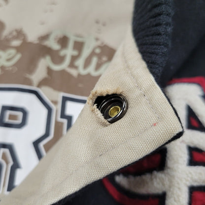 【中古品】【メンズ】 AVIREX アヴィレックス REVERSIBLE STADIUM JACKET リバーシブル スタジアム ジャケット アウター 145-250726-as-10-izu サイズ：XXL カラー：ブラック×ベージュ 万代Net店